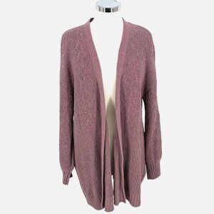 Margeaux & Ellie Chenille Open Front Cardigan Sweater Lavender Size Large